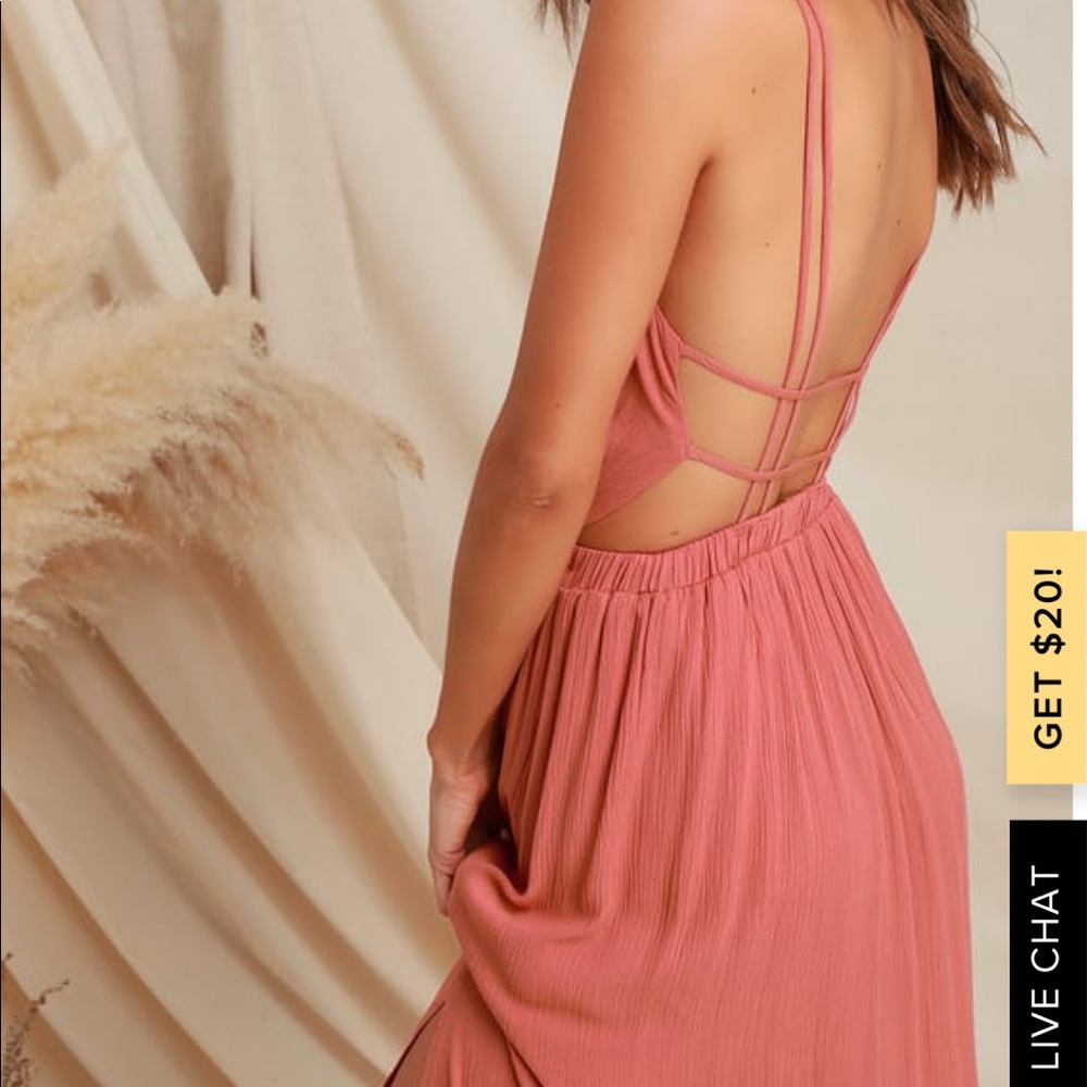 Lost in Paradise Rusty Rose Maxi Dress